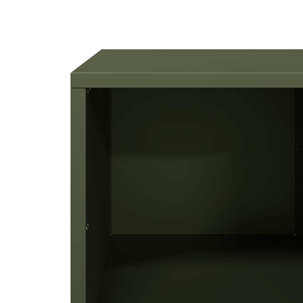 vidaXL Stolik kawowy, oliwkowy, 101,5x50x43,5 cm, stal