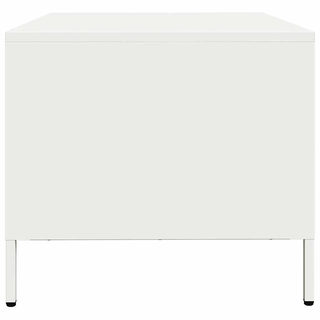 vidaXL Stolik kawowy, biały, 101,5x50x43,5 cm, stal walcowana na zimno