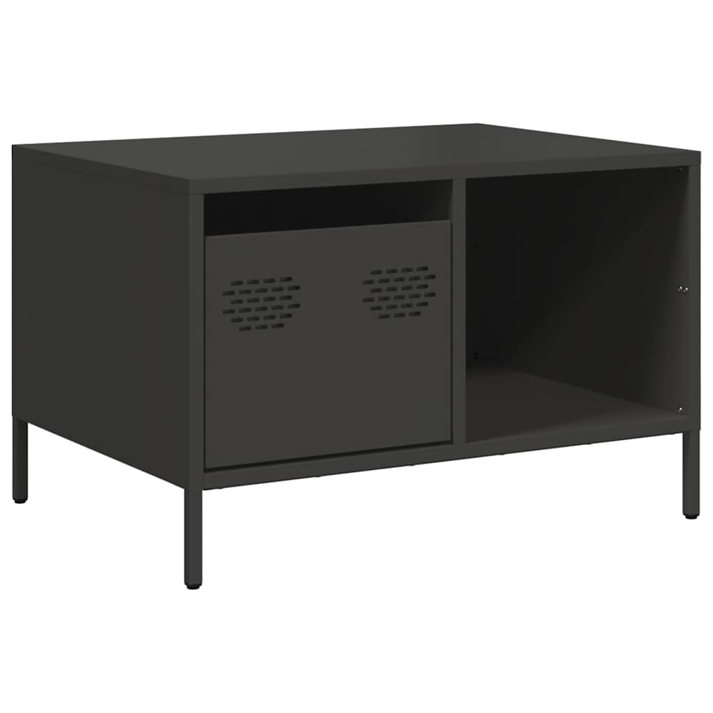 vidaXL Stolik kawowy, czarny, 68,5x50x43,5 cm, stal walcowana na zimno