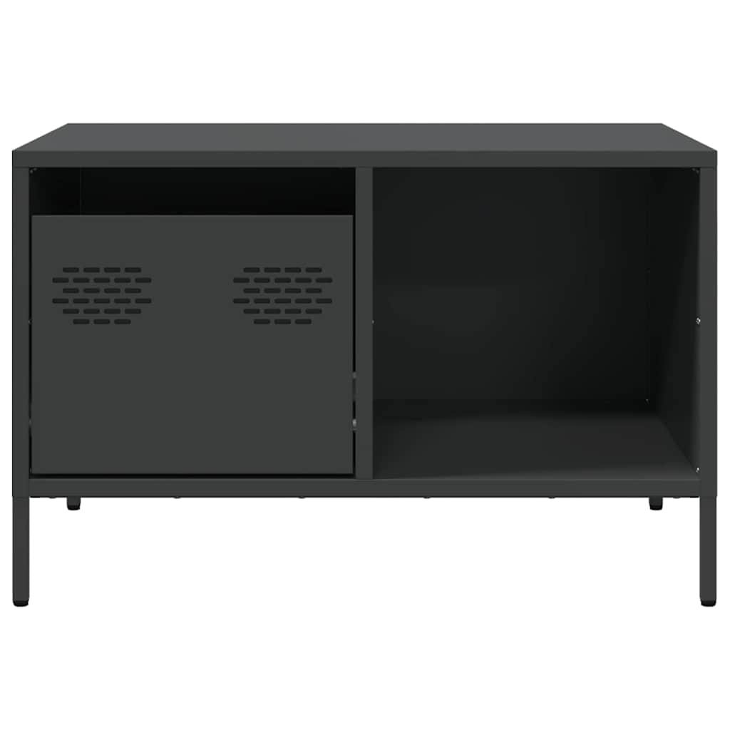 vidaXL Stolik kawowy, czarny, 68,5x50x43,5 cm, stal walcowana na zimno