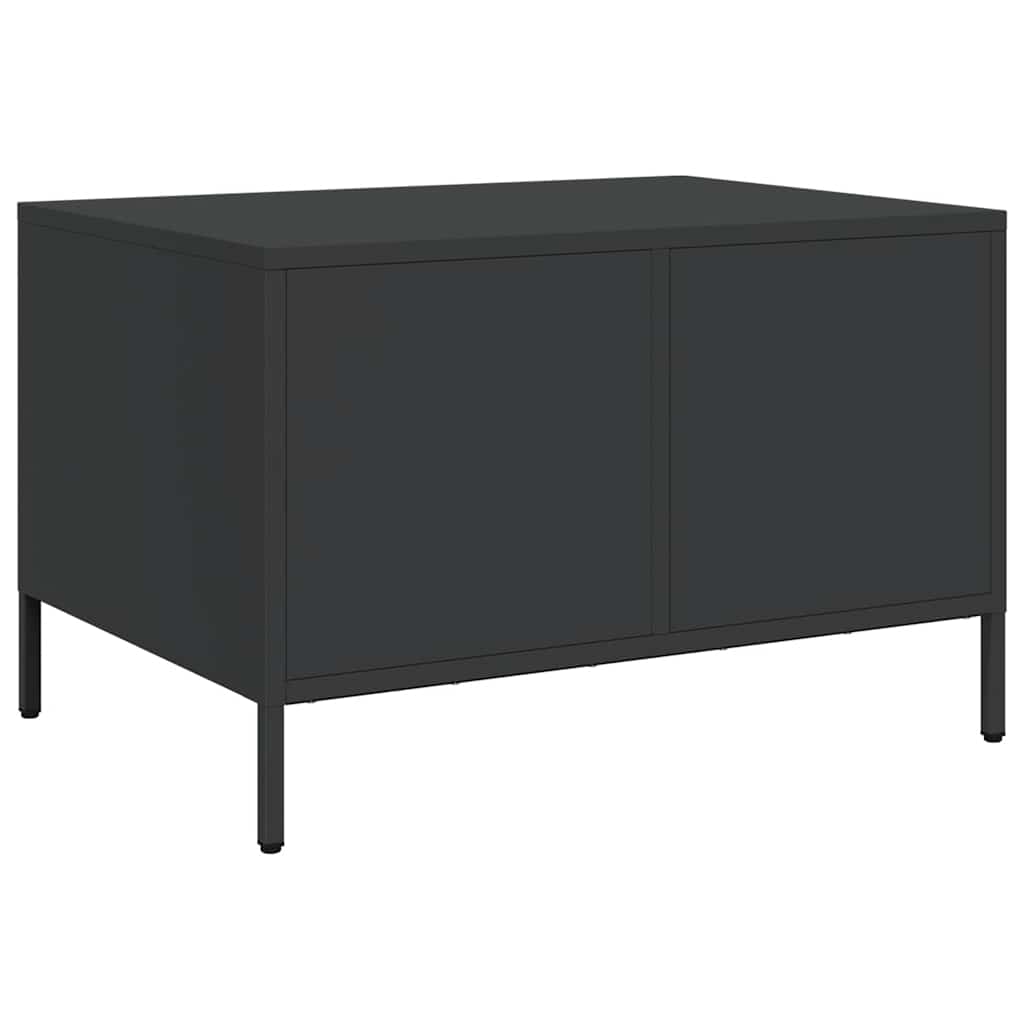 vidaXL Stolik kawowy, czarny, 68,5x50x43,5 cm, stal walcowana na zimno