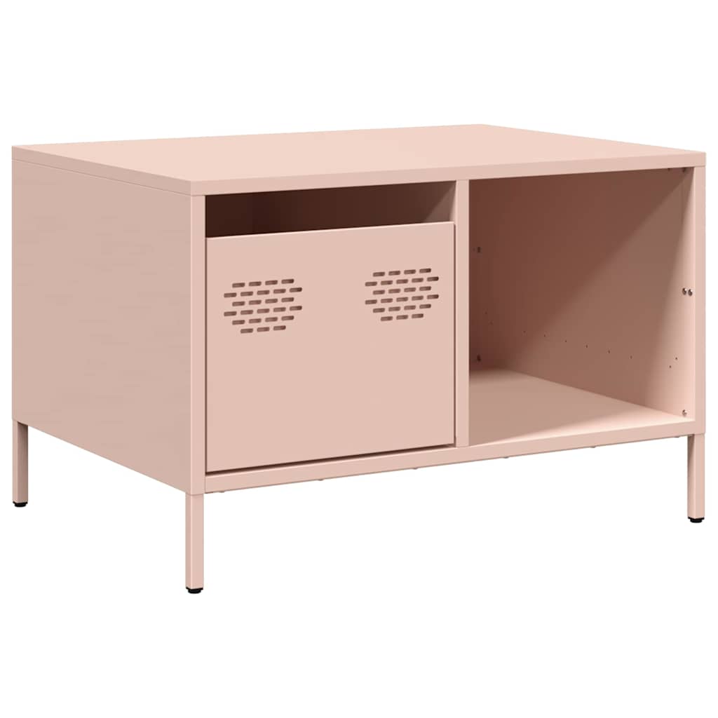 vidaXL Szafka RTV, różowa, 68,5x50x43,5 cm, stal walcowana na zimno
