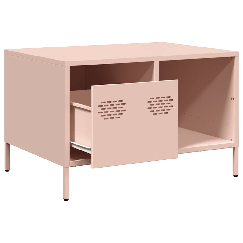 vidaXL Szafka RTV, różowa, 68,5x50x43,5 cm, stal walcowana na zimno