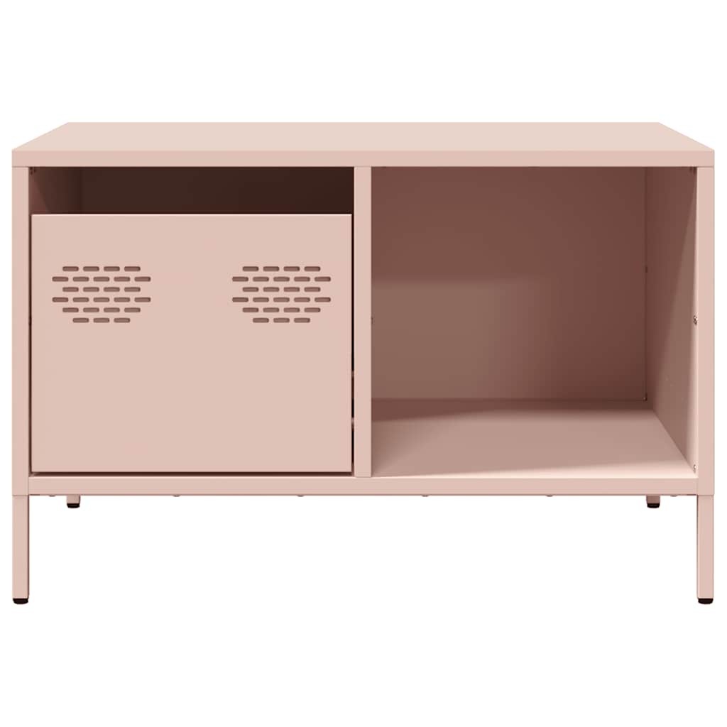 vidaXL Szafka RTV, różowa, 68,5x50x43,5 cm, stal walcowana na zimno