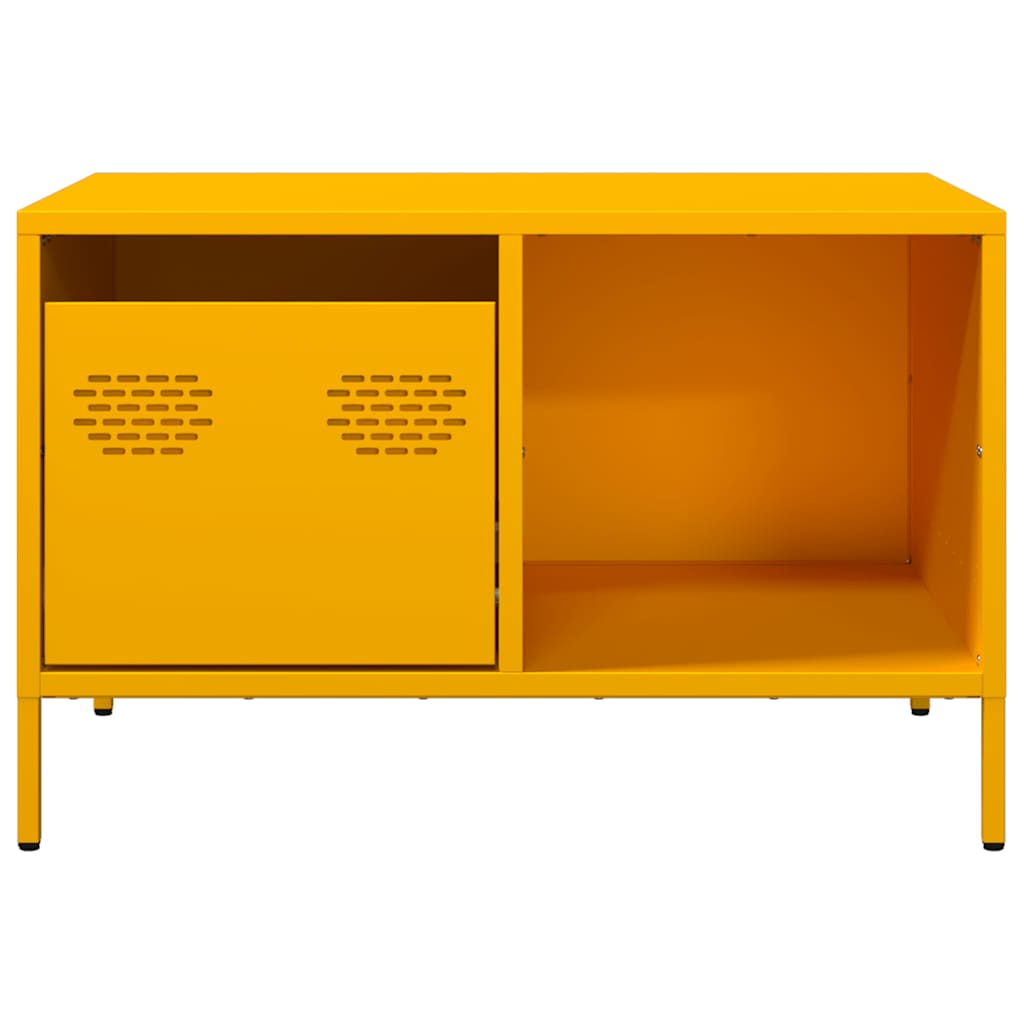 vidaXL Stolik kawowy musztarda 68,5x50x43,5 cm stal walcowana na zimno