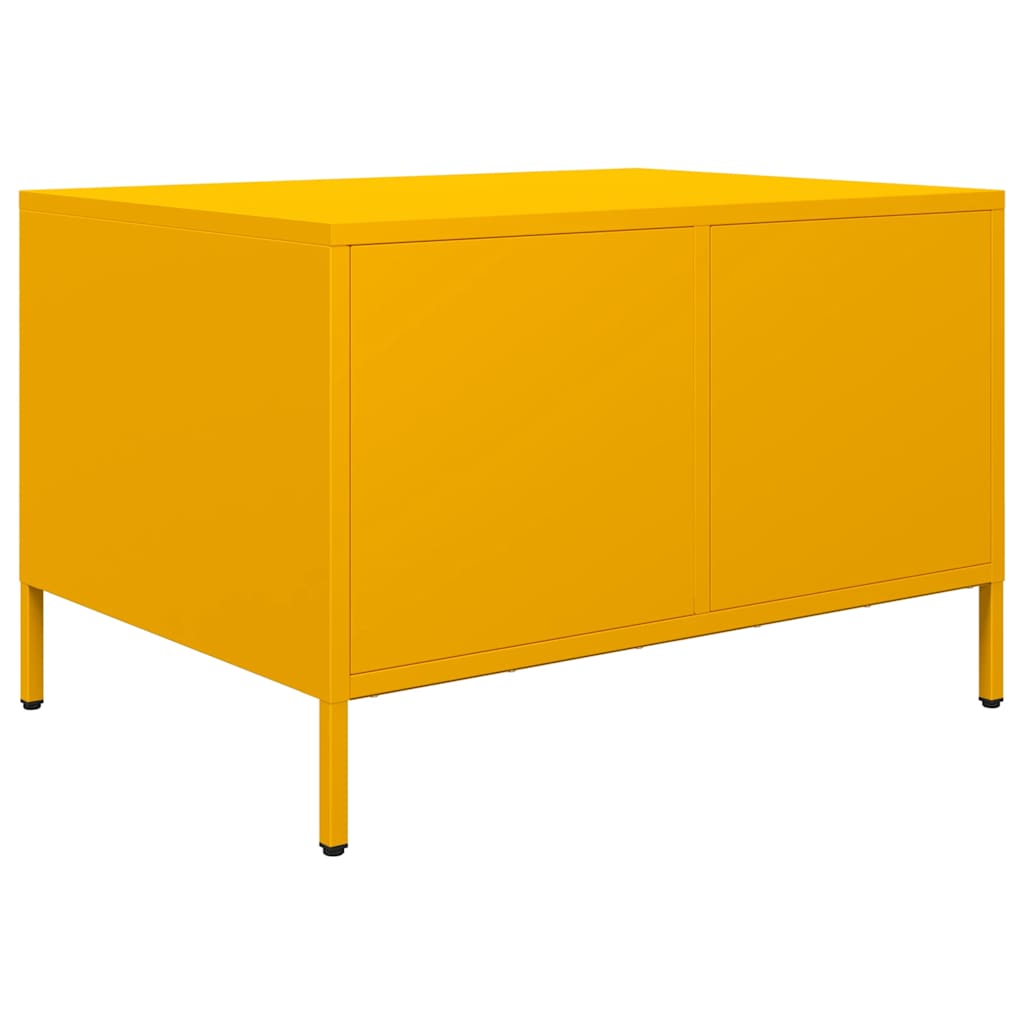 vidaXL Stolik kawowy musztarda 68,5x50x43,5 cm stal walcowana na zimno