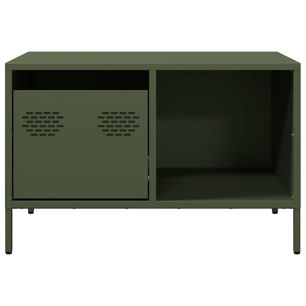 vidaXL Stolik kawowy oliwkowy 68,5x50x43,5 cm stal walcowana na zimno