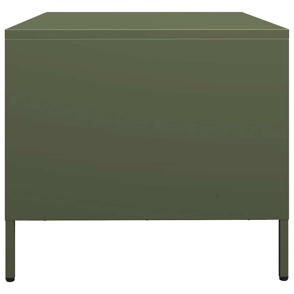 vidaXL Stolik kawowy oliwkowy 68,5x50x43,5 cm stal walcowana na zimno