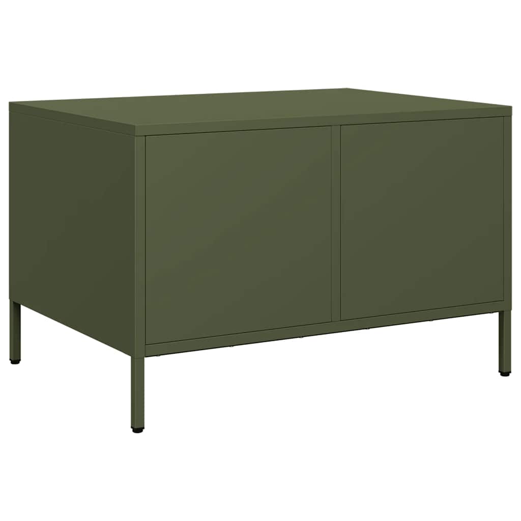 vidaXL Stolik kawowy oliwkowy 68,5x50x43,5 cm stal walcowana na zimno