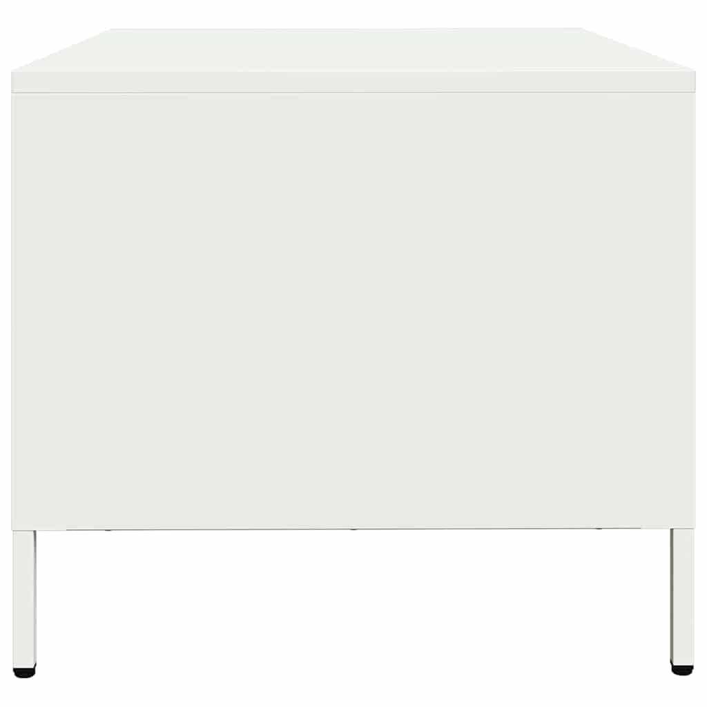 vidaXL Stolik kawowy, biały, 68,5x50x43,5 cm, stal walcowana na zimno