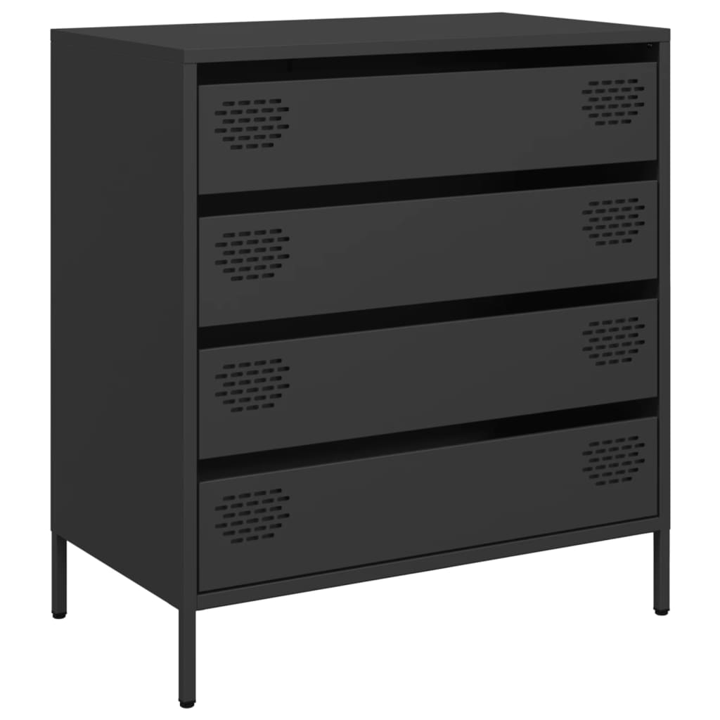 vidaXL Szafka, czarna, 68x39x73,5 cm, stal walcowana na zimno