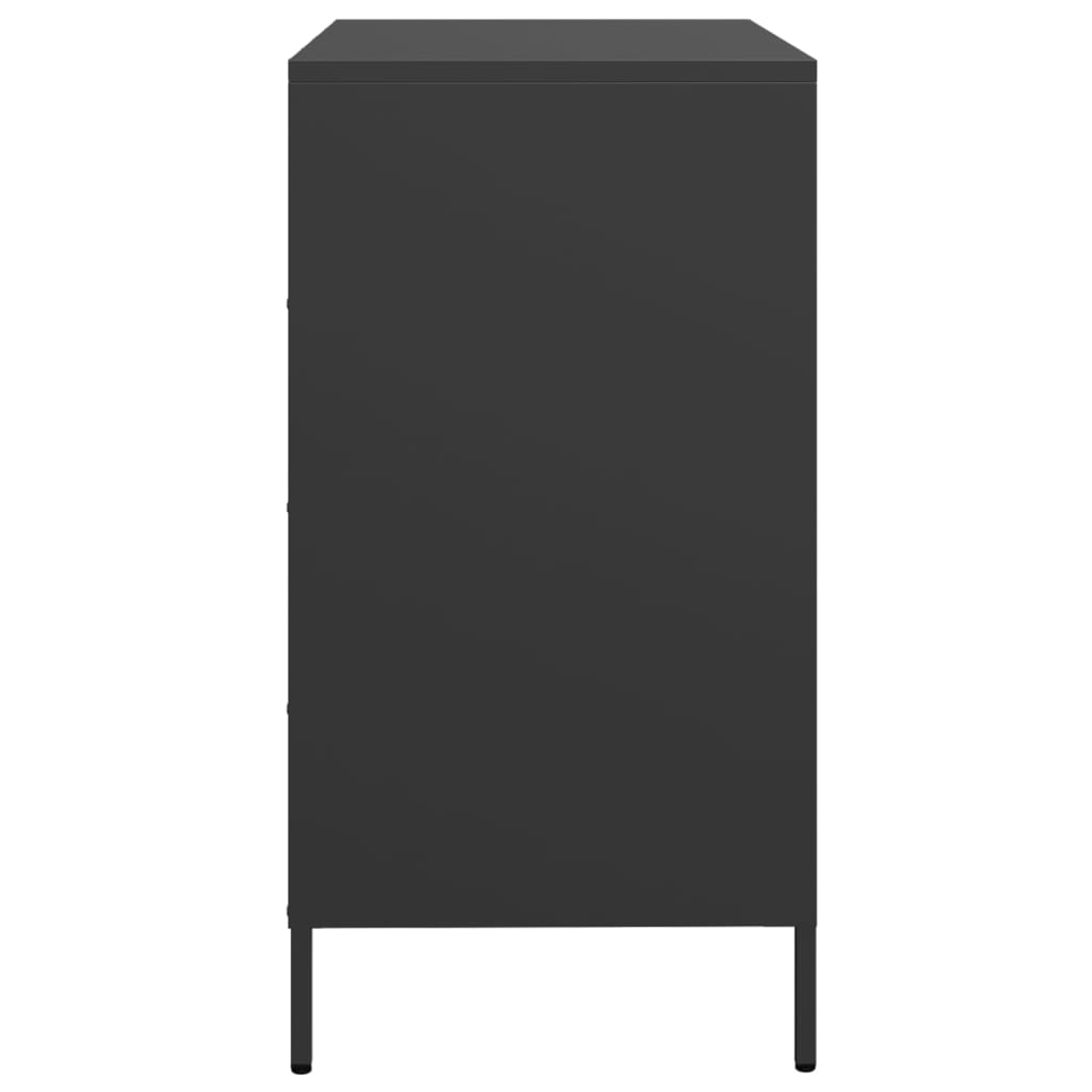 vidaXL Szafka, czarna, 68x39x73,5 cm, stal walcowana na zimno