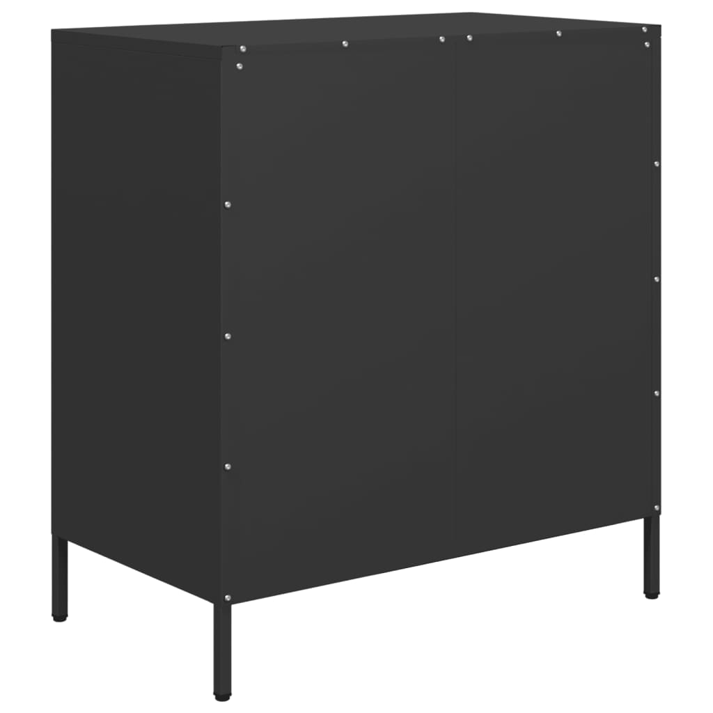 vidaXL Szafka, czarna, 68x39x73,5 cm, stal walcowana na zimno