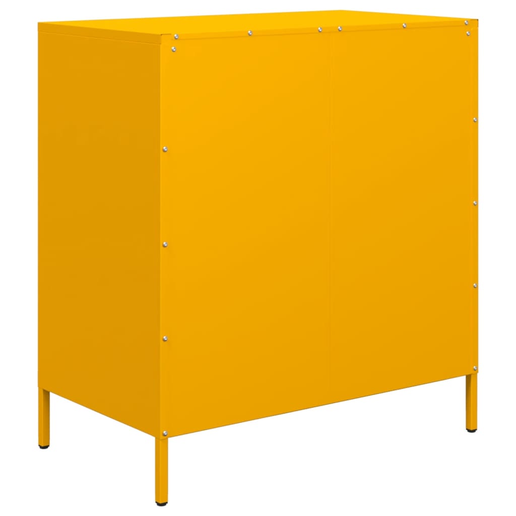 vidaXL Szafka, musztardowa, 68x39x73,5 cm, stal walcowana na zimno