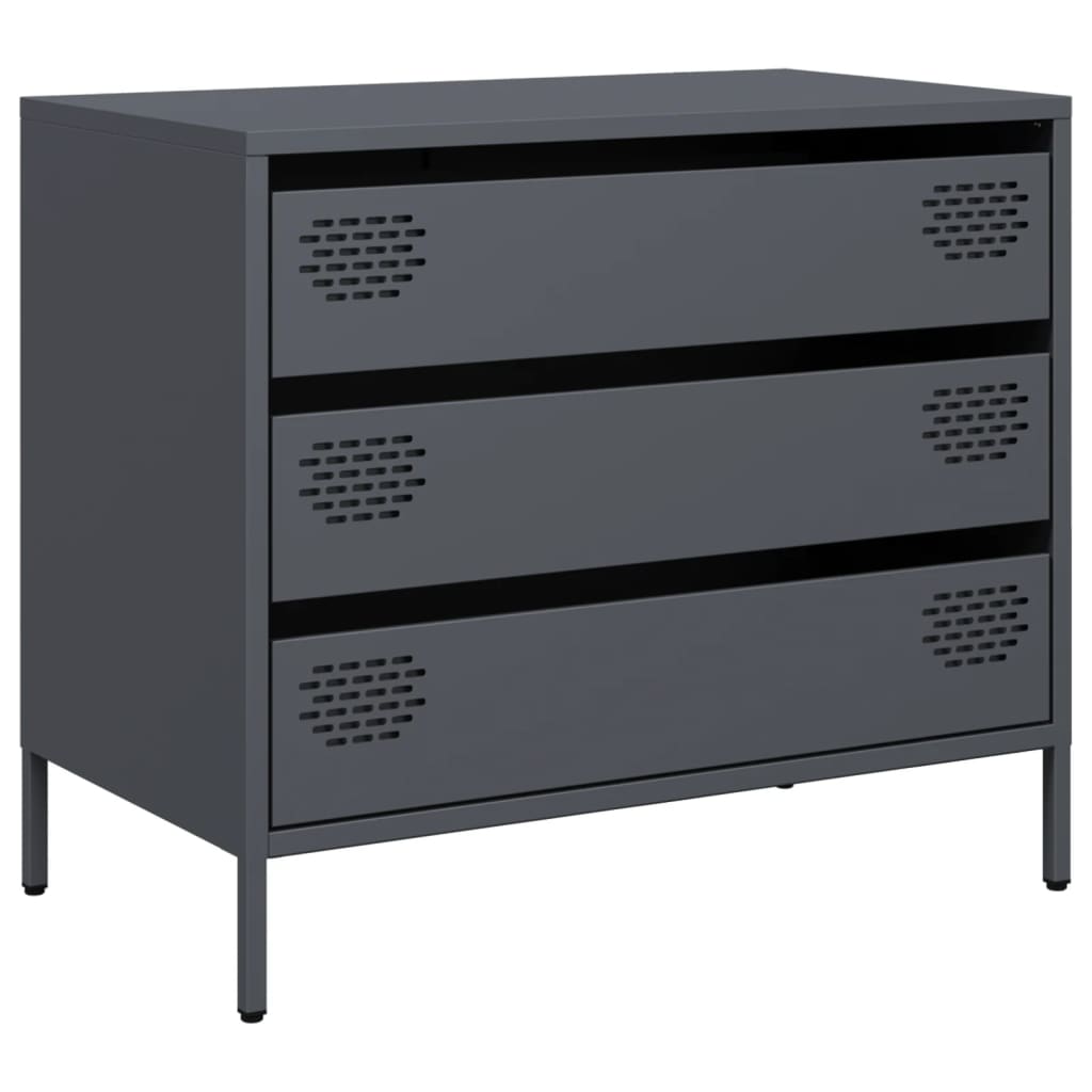 vidaXL Szafka, antracytowa, 68x39x58,5 cm, stal walcowana na zimno
