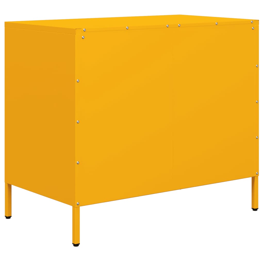 vidaXL Szafka, musztardowa, 68x39x58,5 cm, stal walcowana na zimno