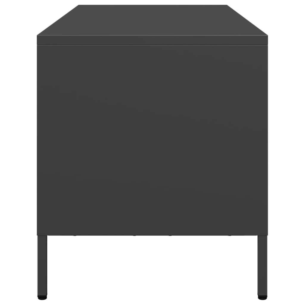 vidaXL Szafka RTV, czarna, 101,5x39x43,5 cm, stal walcowana na zimno