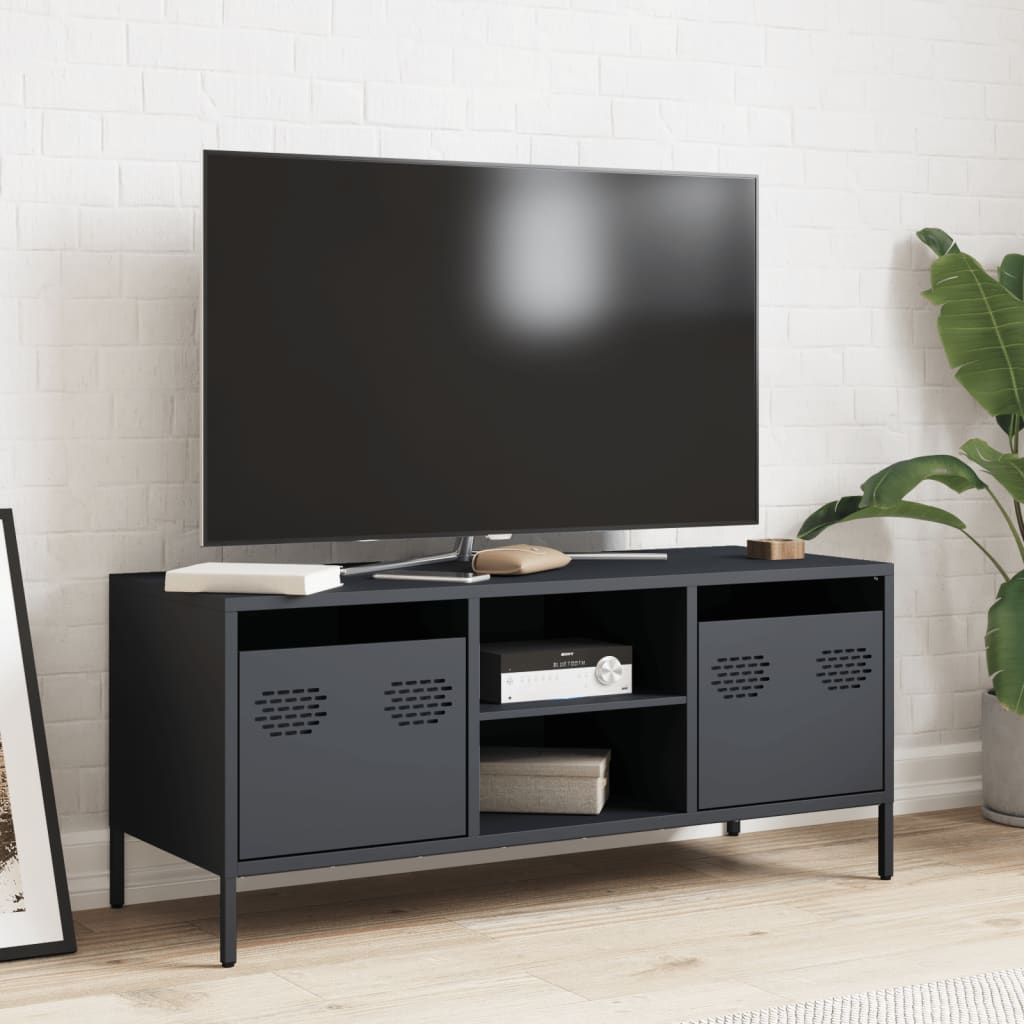 vidaXL Szafka RTV, antracyt, 101,5x39x43,5 cm, stal walcowana na zimno
