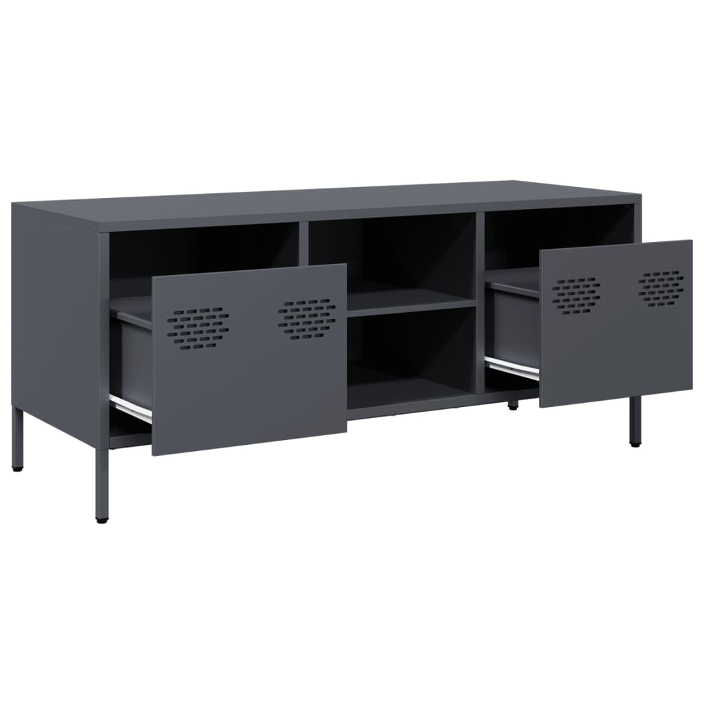 vidaXL Szafka RTV, antracyt, 101,5x39x43,5 cm, stal walcowana na zimno