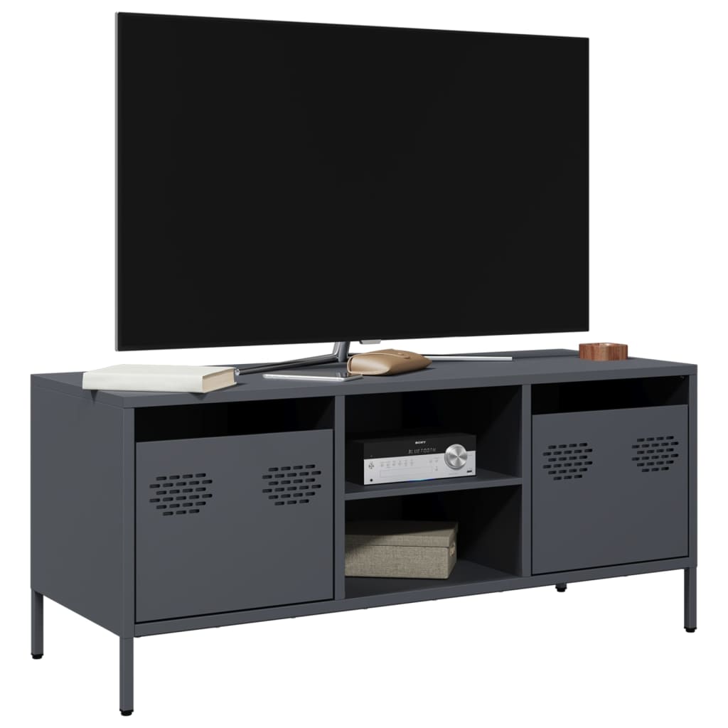 vidaXL Szafka RTV, antracyt, 101,5x39x43,5 cm, stal walcowana na zimno