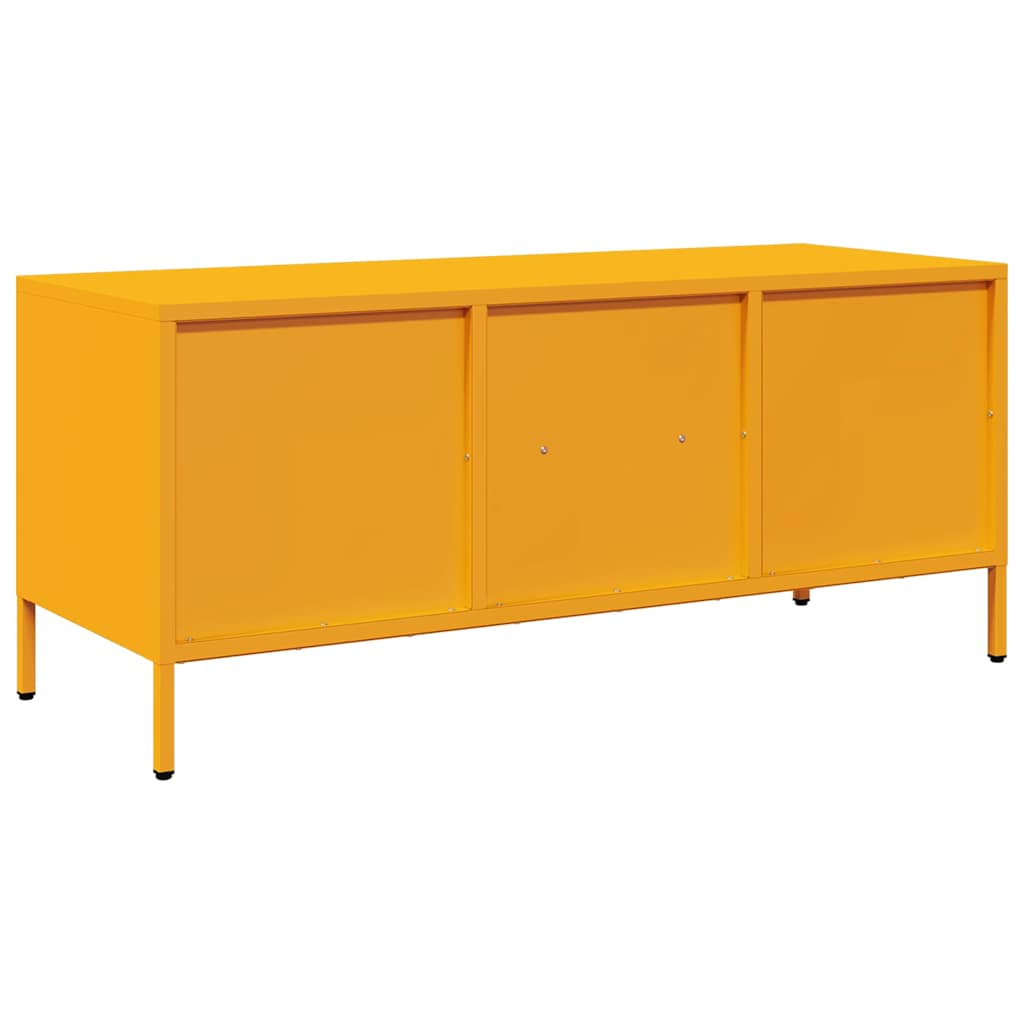 vidaXL Szafka RTV, żółta, 101,5x39x43,5 cm, stal walcowana na zimno