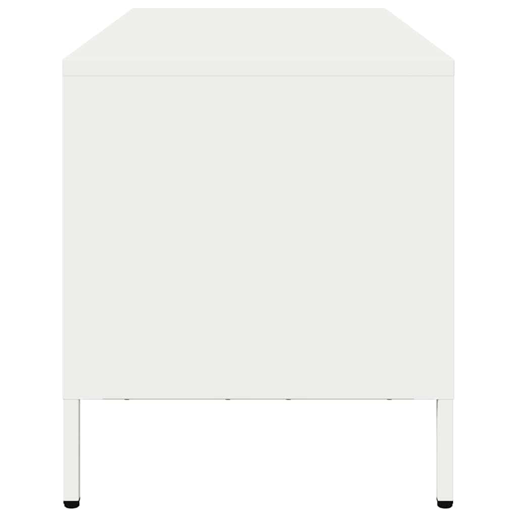 vidaXL Szafka RTV, biała, 101,5x39x43,5 cm, stal walcowana na zimno