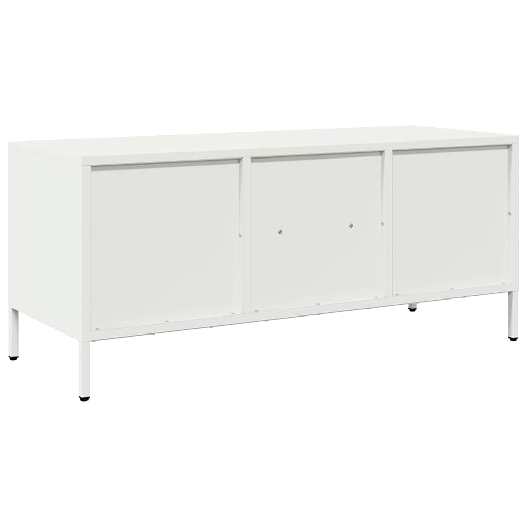 vidaXL Szafka RTV, biała, 101,5x39x43,5 cm, stal walcowana na zimno