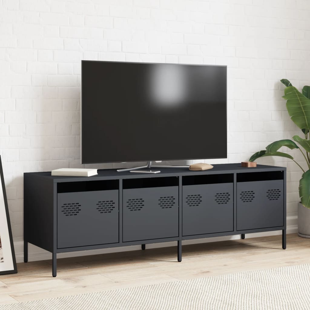 vidaXL Szafka RTV, antracyt, 135x39x43,5 cm, stal walcowana na zimno