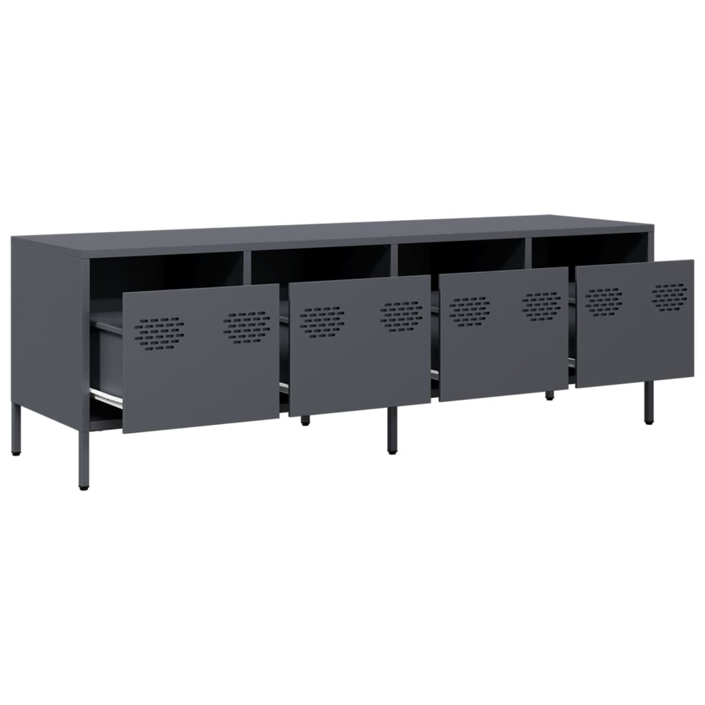 vidaXL Szafka RTV, antracyt, 135x39x43,5 cm, stal walcowana na zimno