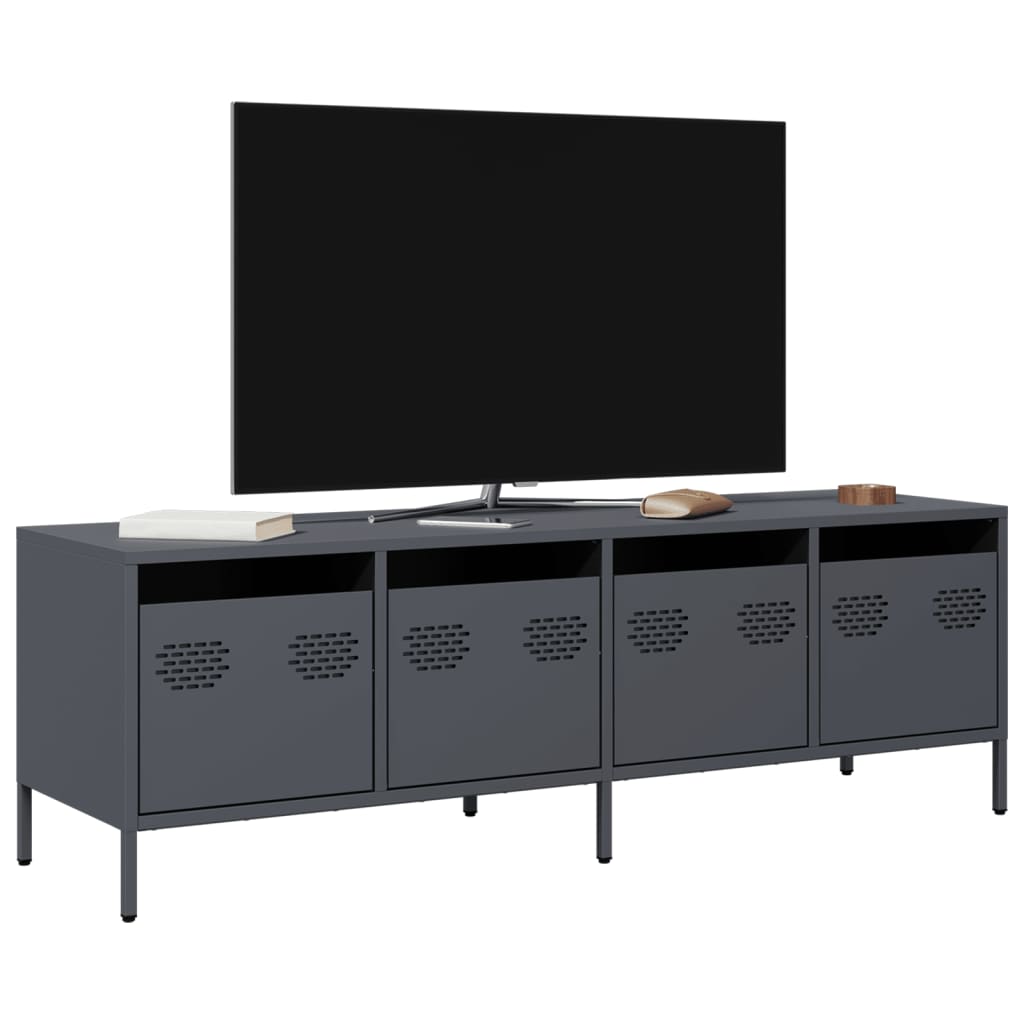 vidaXL Szafka RTV, antracyt, 135x39x43,5 cm, stal walcowana na zimno