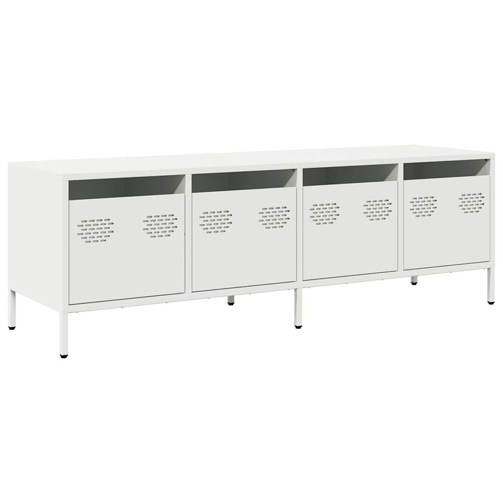 vidaXL Szafka RTV, biała, 135x39x43,5 cm, stal walcowana na zimno