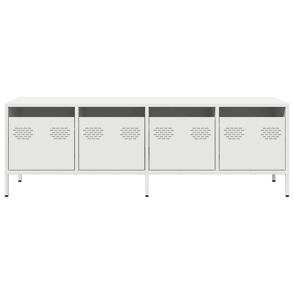 vidaXL Szafka RTV, biała, 135x39x43,5 cm, stal walcowana na zimno