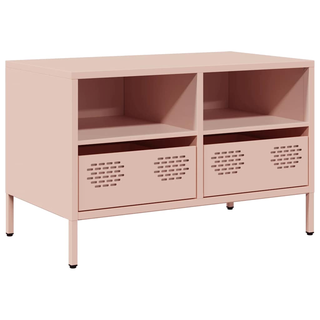 vidaXL Szafka RTV, różowa, 68x39x43,5 cm, stal walcowana na zimno