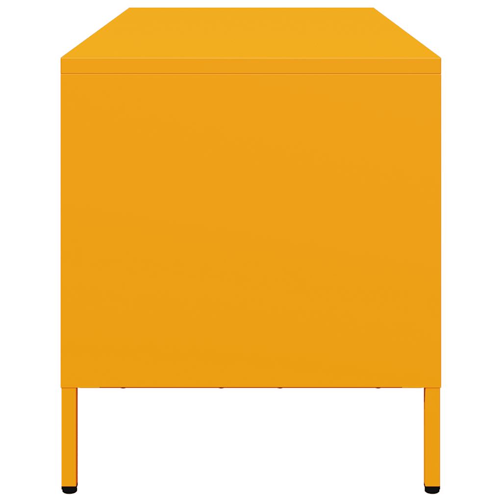 vidaXL Szafka RTV, musztardowa, 68x39x43,5 cm, stal walcowana na zimno