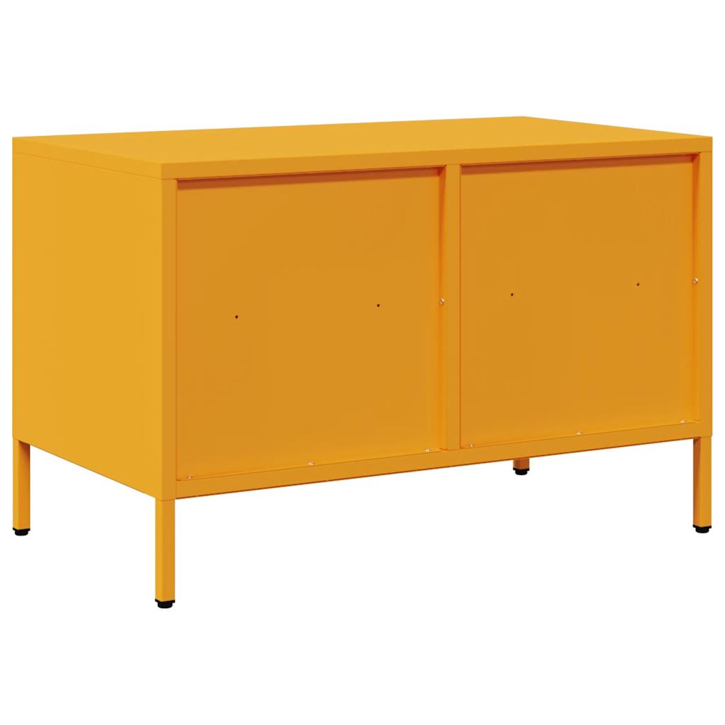 vidaXL Szafka RTV, musztardowa, 68x39x43,5 cm, stal walcowana na zimno