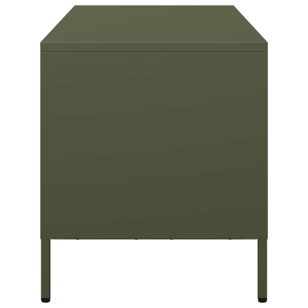 vidaXL Szafka RTV, oliwkowa, 68x39x43,5 cm, stal walcowana na zimno