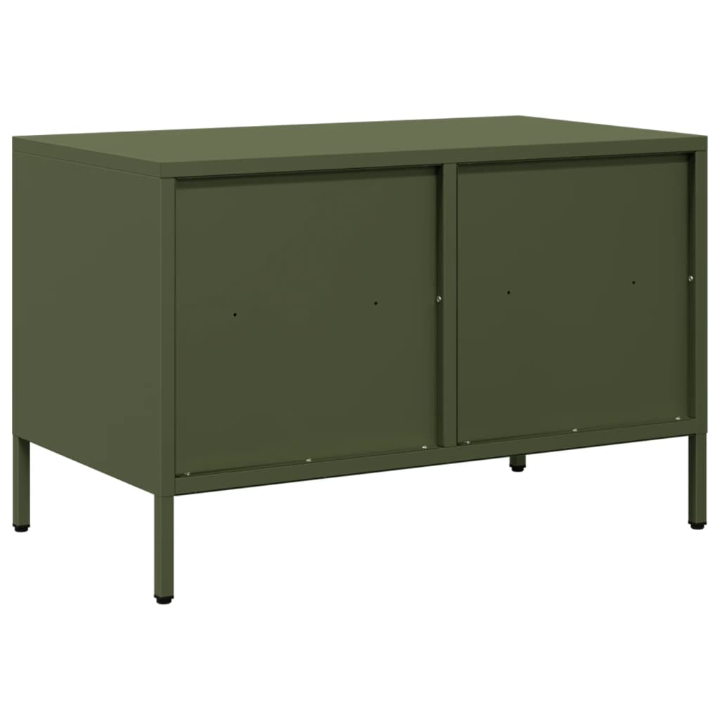 vidaXL Szafka RTV, oliwkowa, 68x39x43,5 cm, stal walcowana na zimno