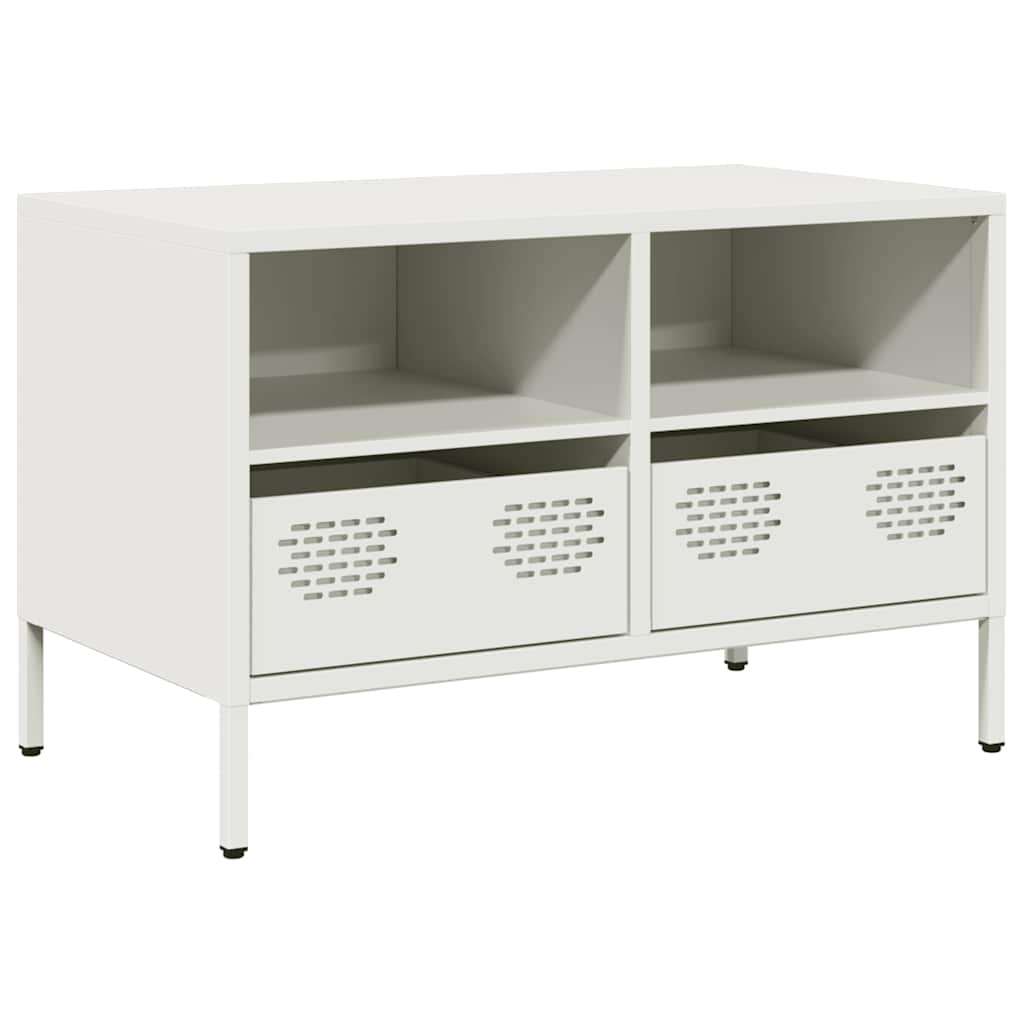 vidaXL Szafka RTV, biała, 68x39x43,5 cm, stal walcowana na zimno