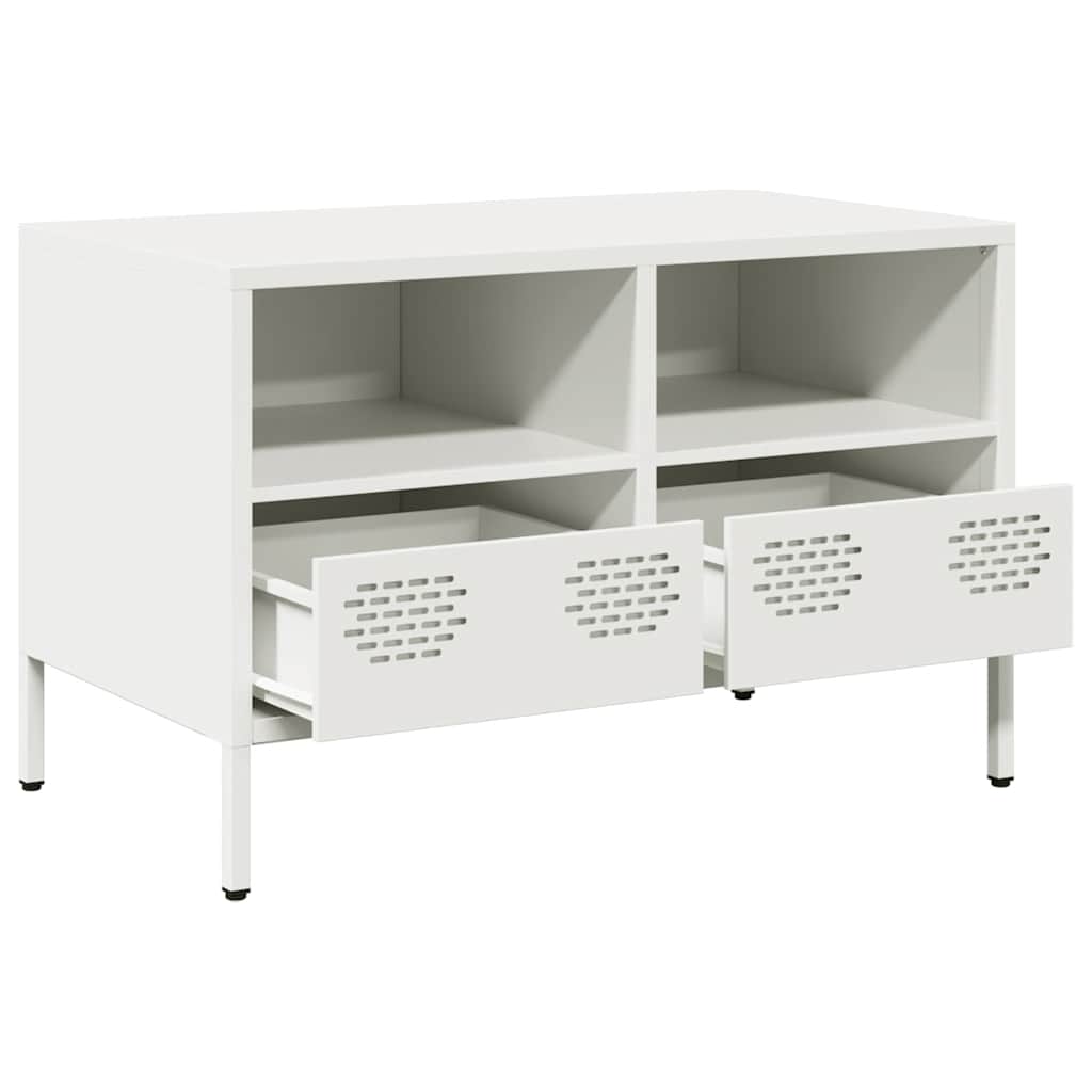 vidaXL Szafka RTV, biała, 68x39x43,5 cm, stal walcowana na zimno