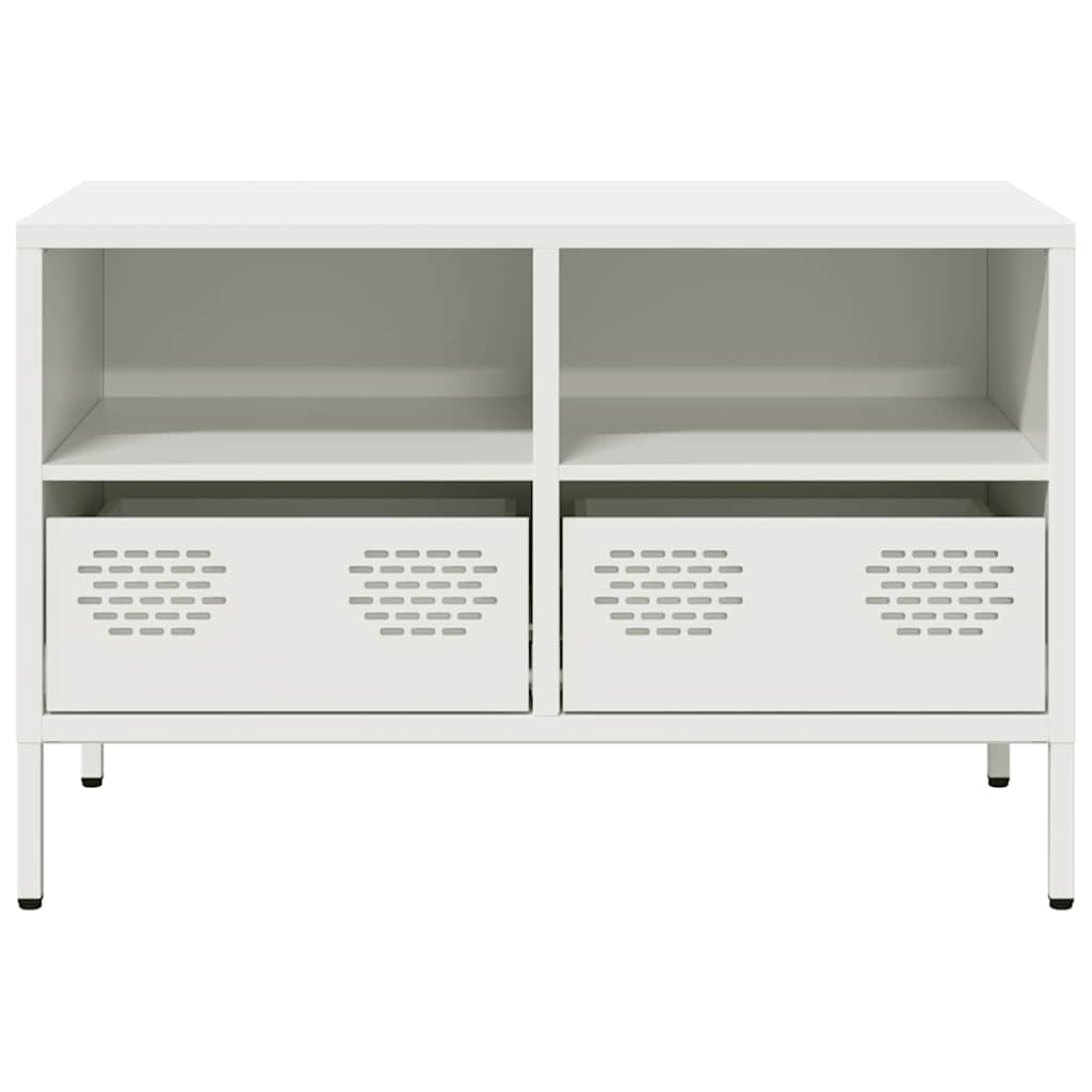 vidaXL Szafka RTV, biała, 68x39x43,5 cm, stal walcowana na zimno