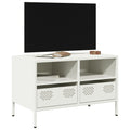 vidaXL Szafka RTV, biała, 68x39x43,5 cm, stal walcowana na zimno