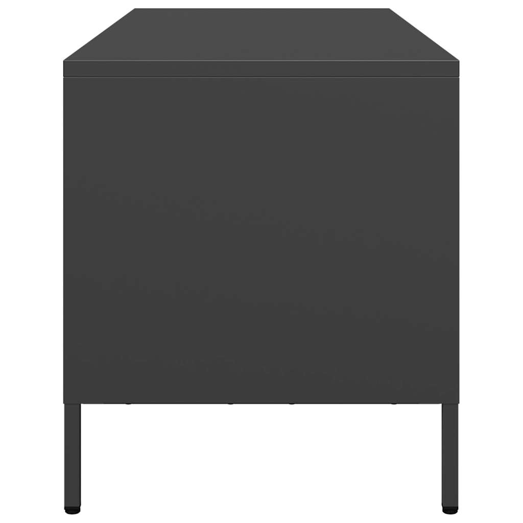 vidaXL Szafka RTV, czarna, 101,5x39x43,5 cm, stal walcowana na zimno
