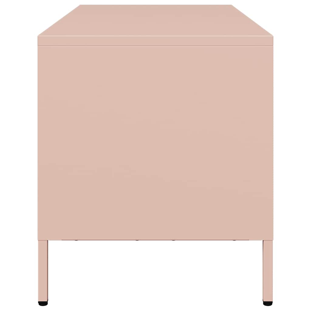 vidaXL Szafka RTV, różowa, 101,5x39x43,5 cm, stal walcowana na zimno