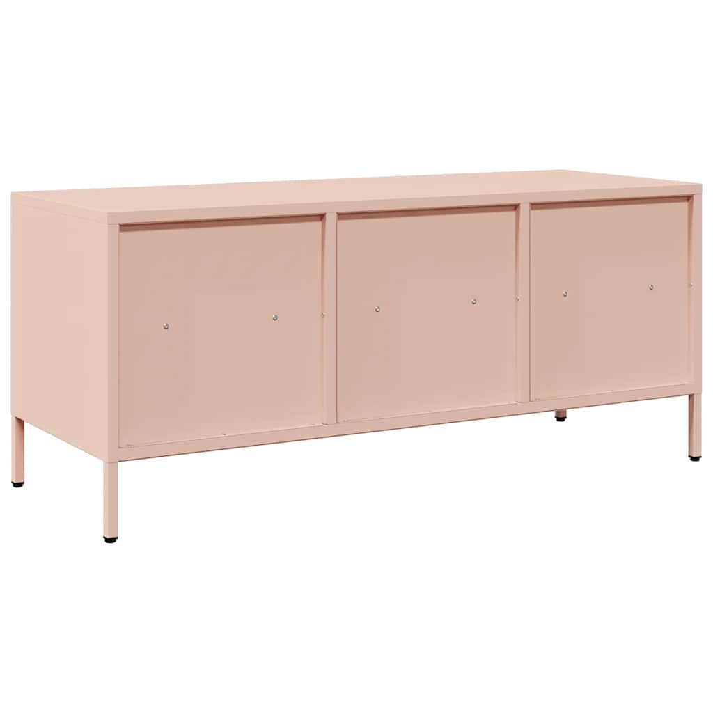 vidaXL Szafka RTV, różowa, 101,5x39x43,5 cm, stal walcowana na zimno