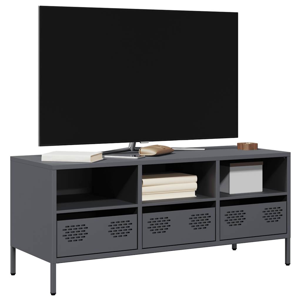 vidaXL Szafka RTV, antracyt, 101,5x39x43,5 cm, stal walcowana na zimno