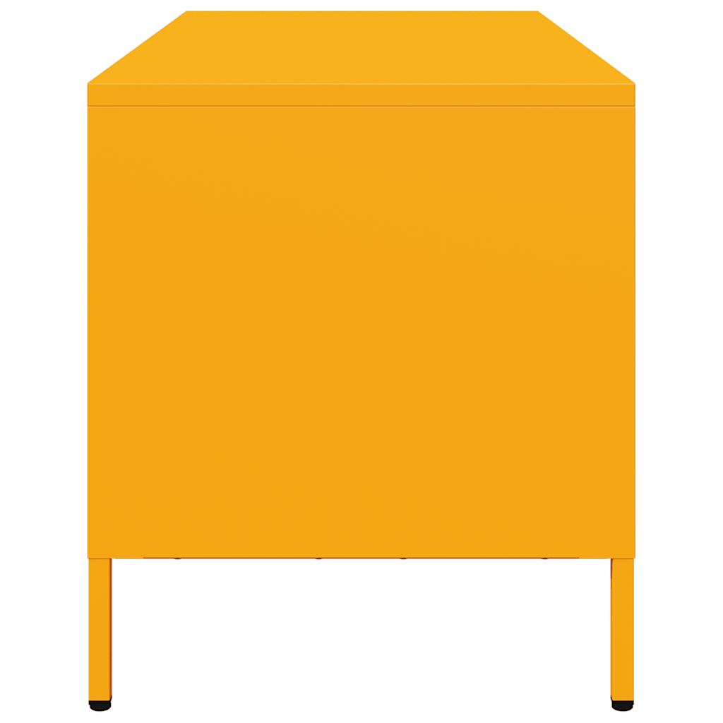 vidaXL Szafka RTV, żółta, 101,5x39x43,5 cm, stal walcowana na zimno