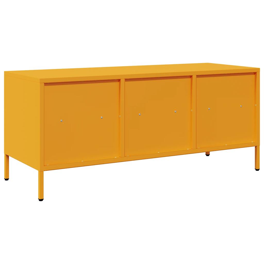 vidaXL Szafka RTV, żółta, 101,5x39x43,5 cm, stal walcowana na zimno