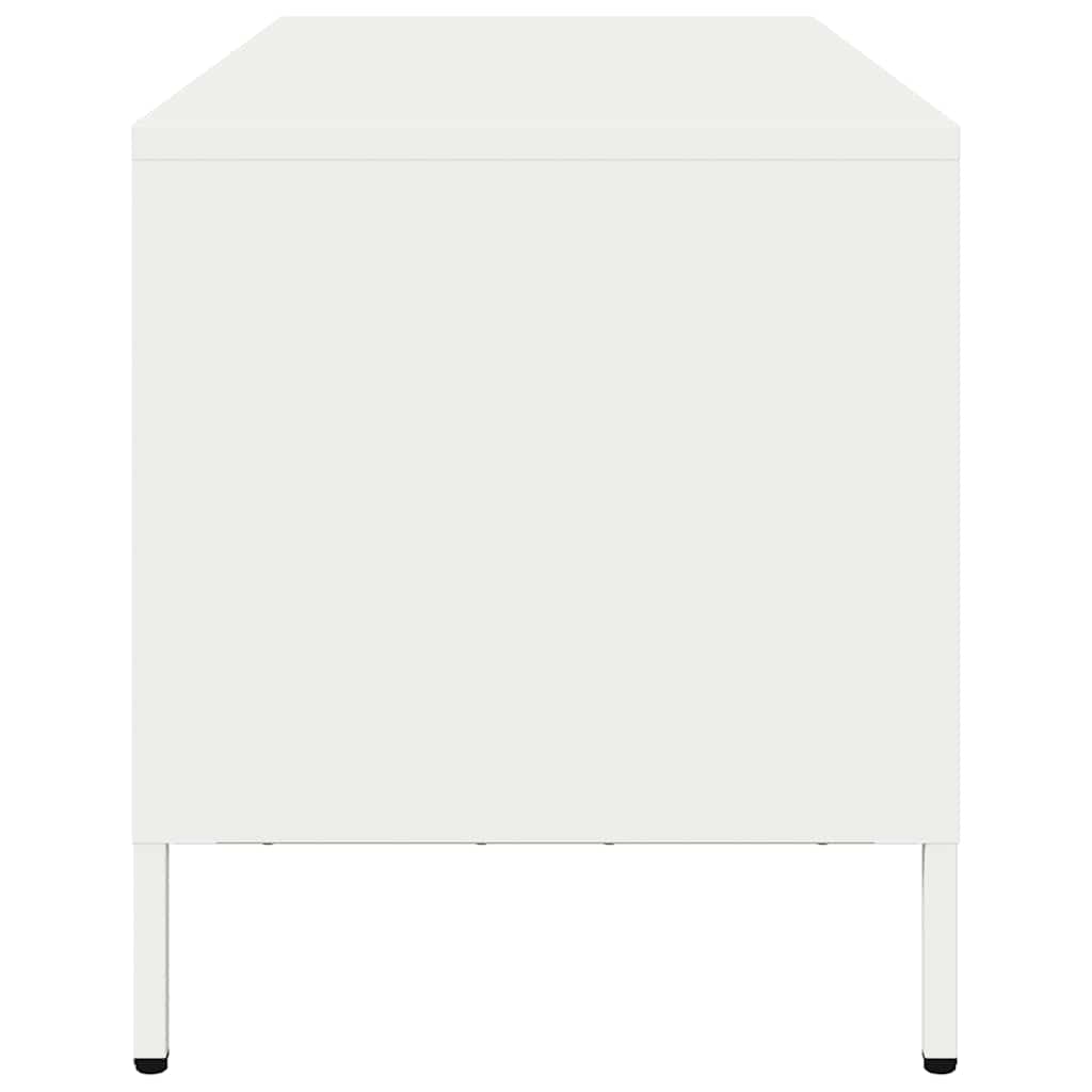 vidaXL Szafka RTV, biała, 101,5x39x43,5 cm, stal walcowana na zimno