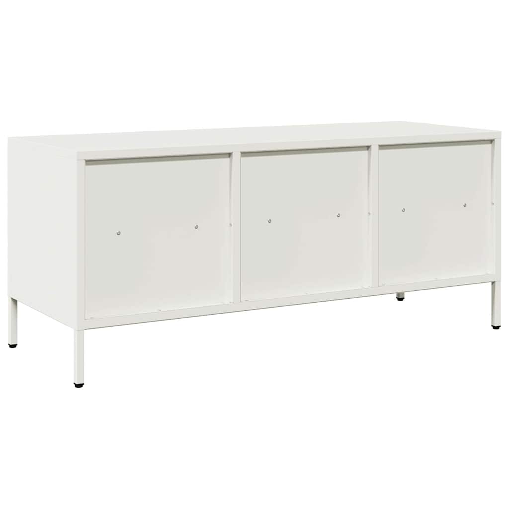 vidaXL Szafka RTV, biała, 101,5x39x43,5 cm, stal walcowana na zimno