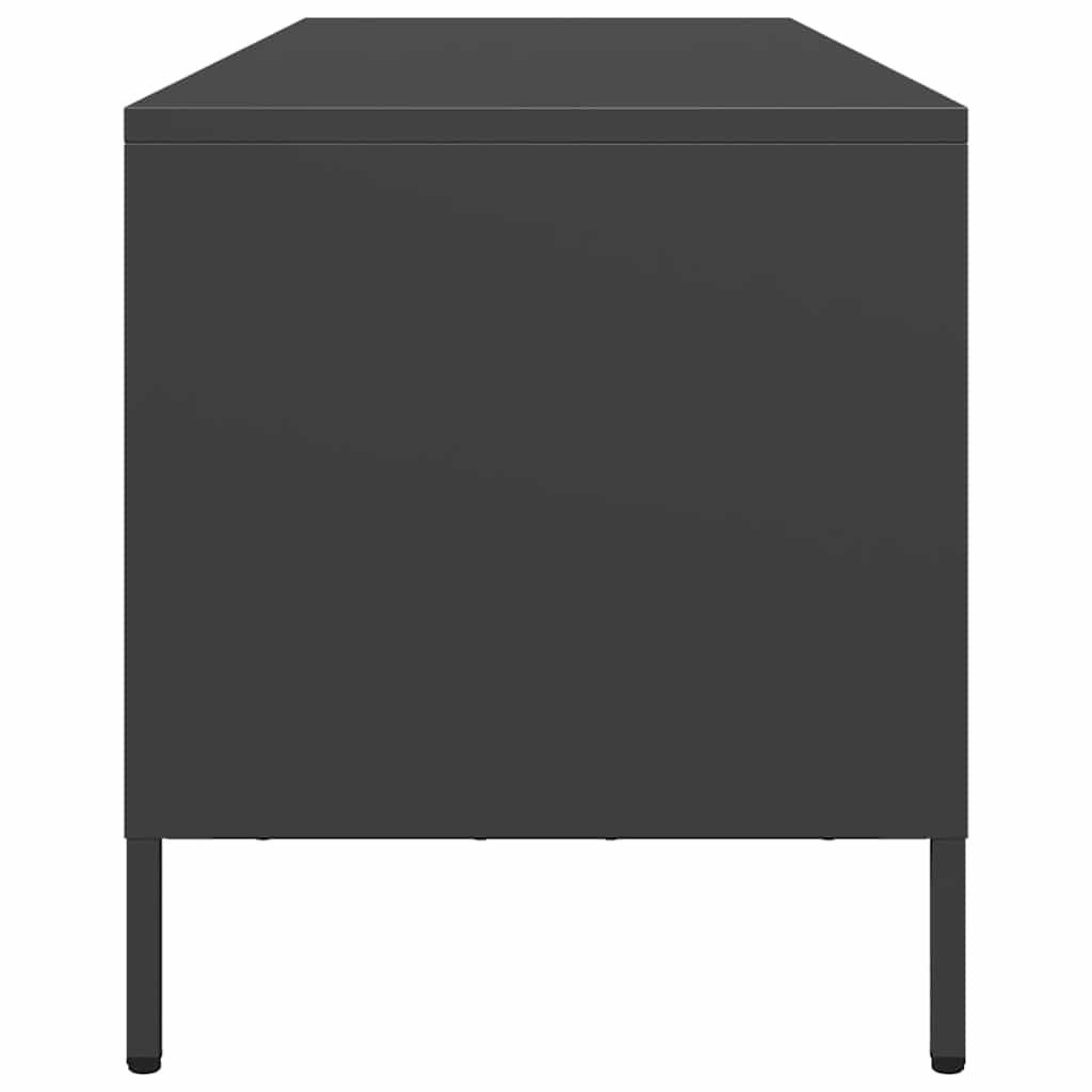 vidaXL Szafka RTV, czarna, 135x39x43,5 cm, stal walcowana na zimno